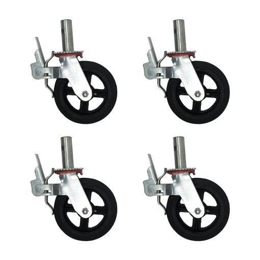 4-Pack of 8 inch Locking Caster Wheels for Scaffolding for sale at USA Scaffolding
