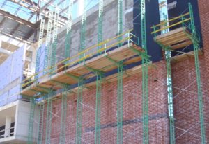 Non-Stop Scaffolding on Masonry Project