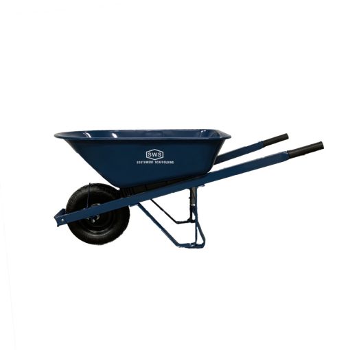Heavy-duty wheelbarrow for sale at USA Scaffolding. Metal Handles.