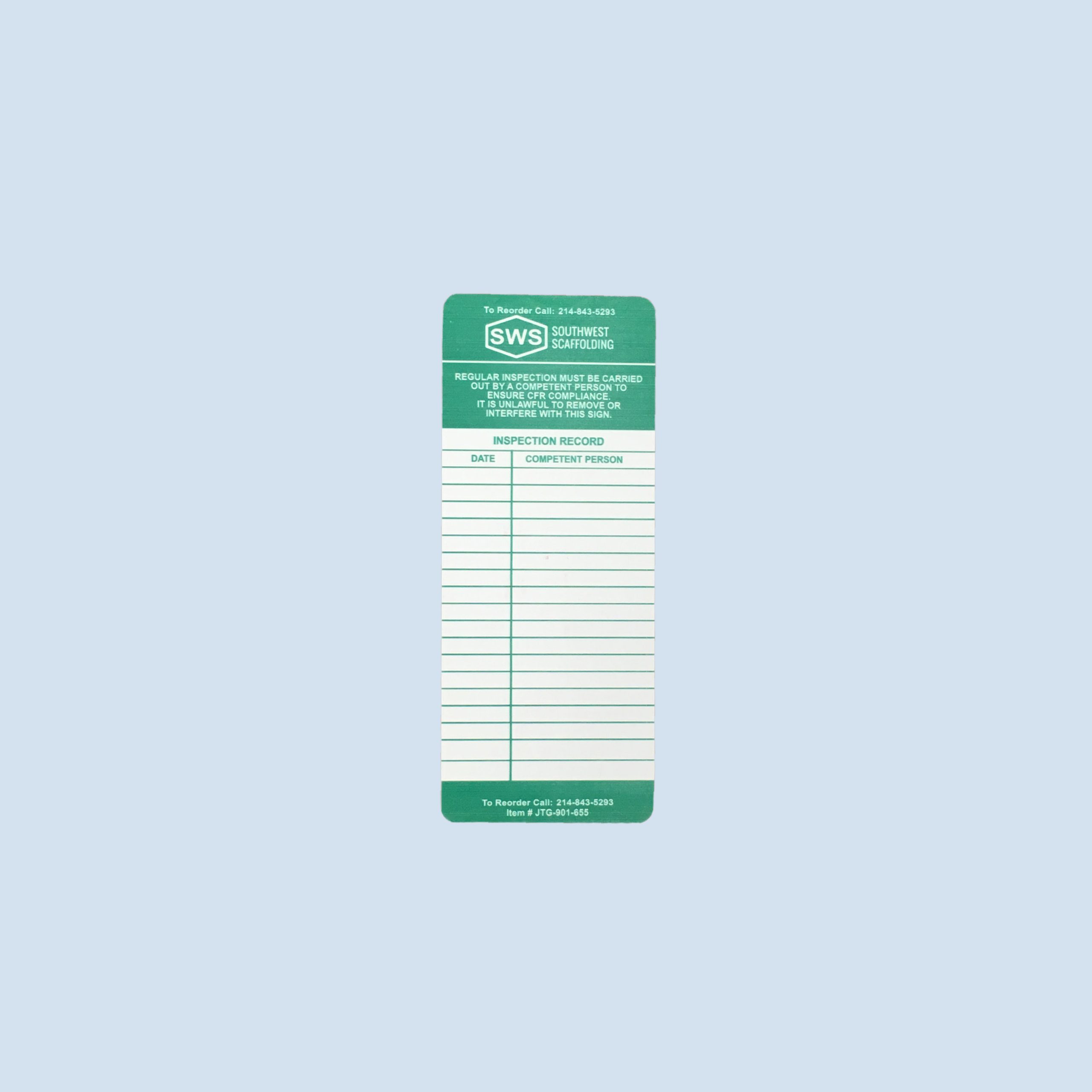 Green Tag for Scaffolding for Sale at USA Scaffolding