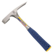 24 oz Estwing Cushion Grip Masonry Hammer for bricklaying and construction, featuring a durable blue shock reduction grip
