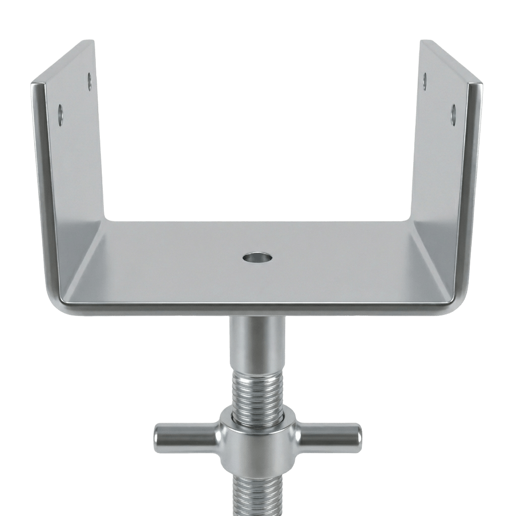 Adjustable solid U-head jack 8x9 for scaffolding shoring support