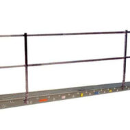 Titan aluminum side rail system with toeboard for scaffold stages