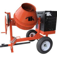 12 CF TK Concrete Mixer, Gas-Powered, for efficient mixing of concrete and mortar on construction sites.