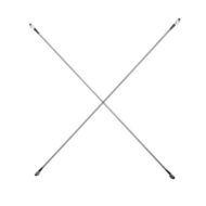 Galvanized steel 7ft x 4ft snap-on scaffolding cross brace in X-pattern configuration