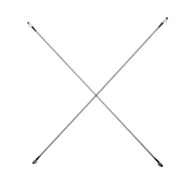 Galvanized steel 7ft x 4ft snap-on scaffolding cross brace in X-pattern configuration