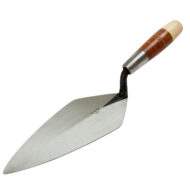 W. Rose Narrow London Brick Trowel, 10.5 inch with Leather Handle, for professional masonry.