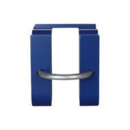 USA Scaffolding blue powder-coated putlog right angle hanger with U-bolt and wing nut