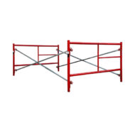 USA Scaffolding 5x3.1 W-Style ladder frame set, red powder-coated for durability and construction safety.