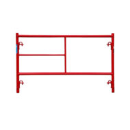 USA Scaffolding 5x3.1 W-Style single ladder frame, red powder-coated steel for construction.