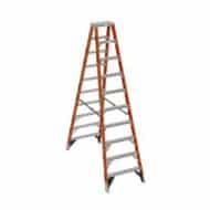 A 10-foot Werner fiberglass twin stepladder, Type 1AA, engineered for heavy-duty commercial and industrial scaffolding, providing superior safety and stability for elevated work.