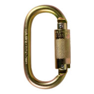 KStrong Locking Steel Carabiner, heavy-duty safety hook for scaffolding and fall protection systems.