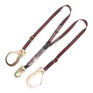 KStrong 4.5' - 6' Adjustable Twin Leg Shock Absorbing Lanyard for fall protection in scaffolding.