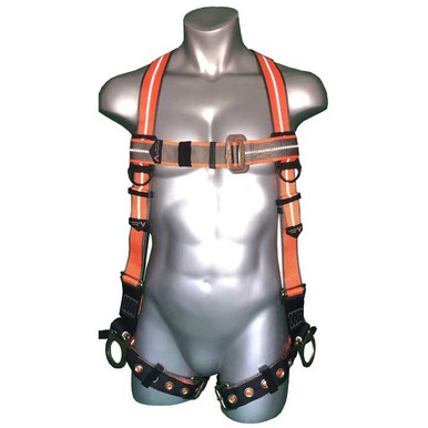 WARTHOG Side D-Ring Safety Harness with Tongue Buckle Legs - Back View