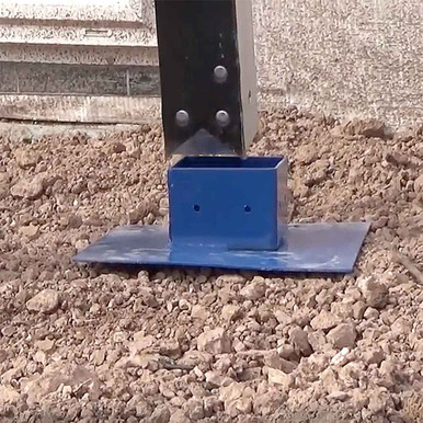 Titan Heavy Duty Pole Anchor installed on 4x4 wood pump jack pole