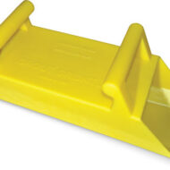 Grout Grunt II high-capacity masonry grout scoop in safety yellow