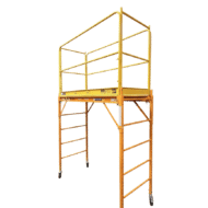A 6-foot Multipurpose Baker Scaffold Unit with a complete guardrail package, designed for safe and versatile elevated work in commercial and industrial settings.