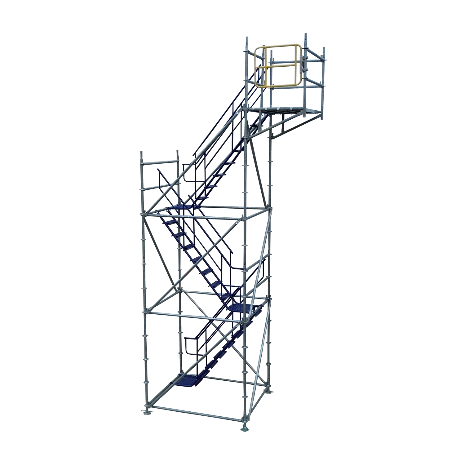 21-foot Ring Lock Scaffolding Stair Tower with Inside Stair Unit, designed for safe and efficient vertical access on construction sites.