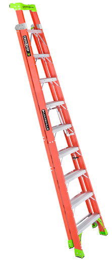FXS1510 Louisville Fiberglass Cross-Step Ladder 10ft Type IA 300 lb. capacity shelf ladder position detail