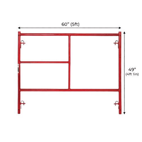 5' x 4'1" W-Style Single Ladder Scaffold Frame Dimensions