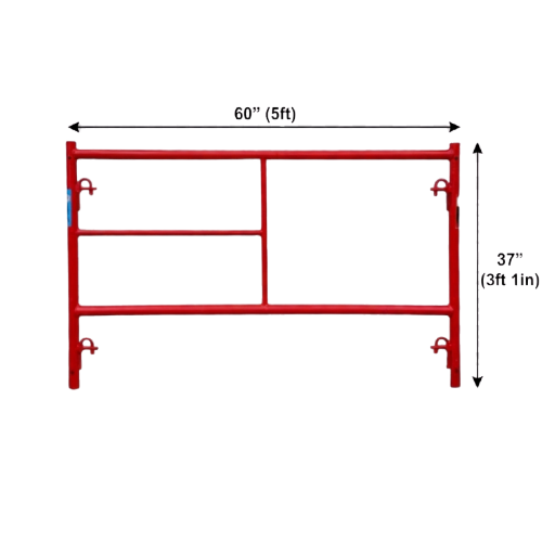 5' x 3'1" W-Style Single Ladder Scaffold Frame Dimensions