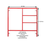 5' x 5'1" W-Style Double Ladder Scaffold Frame
