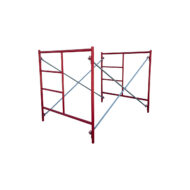 5x5.1 Double Ladder Scaffold Frame Set Red - Complete Set with 2 Frames, Cross Braces, Pins and Clips